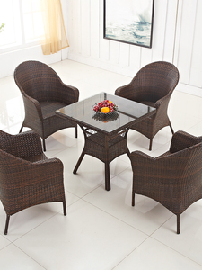 Ngoài Trời Thoải Mái Giải Trí Cafe Nhà Hàng Đồ Nội Thất Cổ Điển Nhựa Mây <span class=keywords><strong>Wicker</strong></span> Dệt Ghế Bistro Ghế Vườn Ghế <span class=keywords><strong>Set</strong></span> - Product Image 4