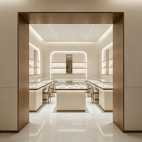 Vitrine de Luxe Incurvée Personnalisée pour Bijoux avec Éclairage LED – Solution Complète Tout-en-un pour l'Aménagement de Boutiques de Bijouterie en Centre Commercial