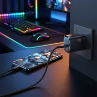 Chargeur mural USB double port 30W PD 3.0 18W QC 3.0 USB-C USB-A à charge rapide compatible avec iPhone 17, adaptateur secteur Type-C 30W