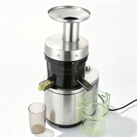 Extracteur de jus à froid professionnel robuste en acier inoxydable avec goulotte d'alimentation large pour poires, pommes, carottes, céleris