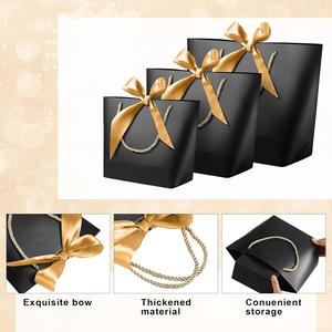 Giá Rẻ Tinh Tế Quà Tặng Bao Bì Phân Hủy Sinh Học Các Tông Màu Đen Mua Sắm Tùy Chỉnh Túi Giấy Với Logo Cho Doanh Nghiệp - Product Image 2