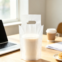 Sacs d'emballage jetables en plastique transparents pour boissons, avec poignée, pour un seul gobelet, pour thé au lait, café, à emporter