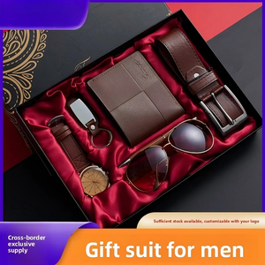 Set Regalo Aziendale Natalizio <span class=keywords><strong>per</strong></span> Uomo 4-in-1: Portafoglio in PU, Cintura, Orologio, Occhiali da Sole con Logo Personalizzato, Regalo <span class=keywords><strong>per</strong></span> San Valentino, Anniversario, Personale Aziendale - Product Image 5