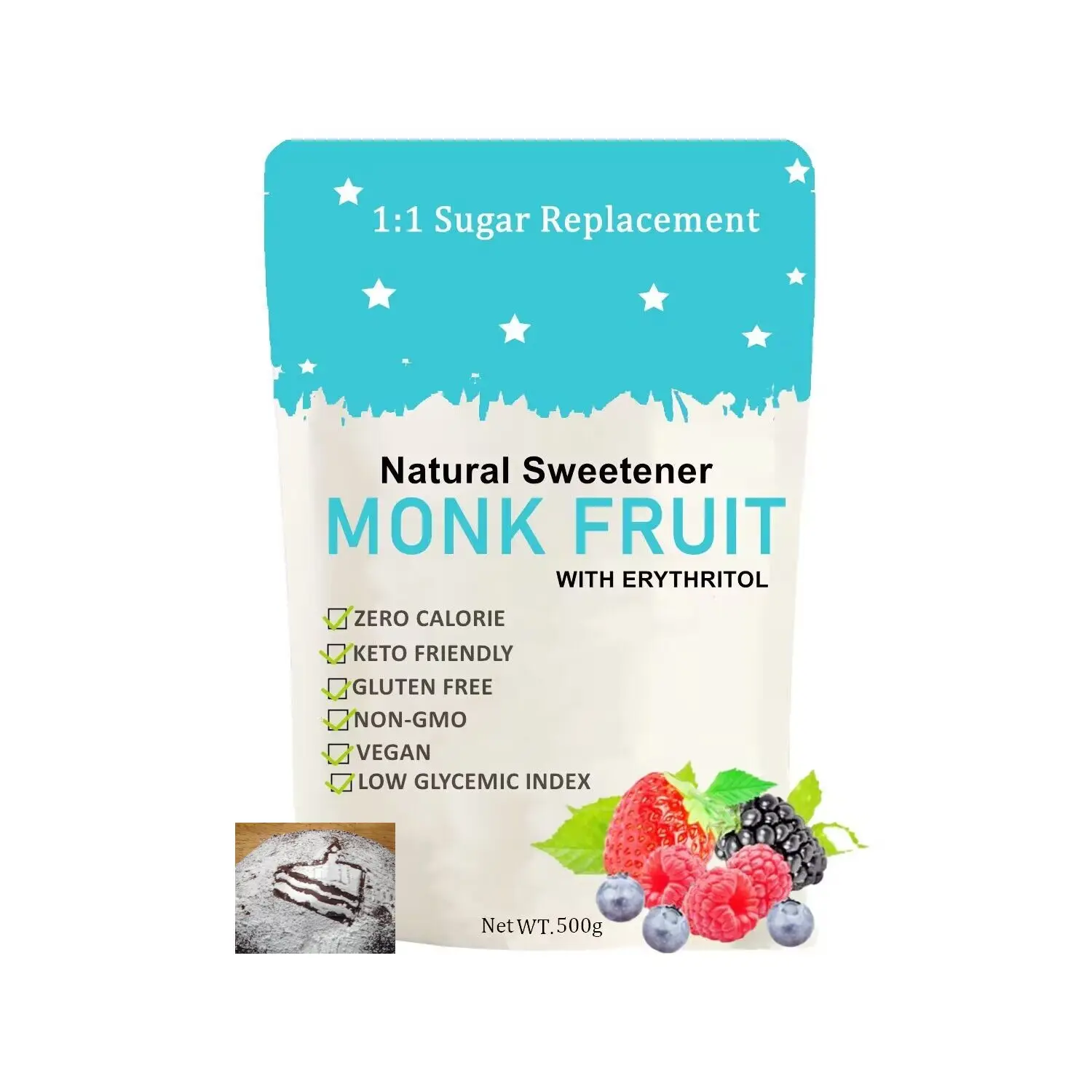 Harga Murah organik biksu buah permen bubuk gula bebas sehat permen Stevia kemurnian tinggi pemanis buah