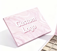 Emballage en papier recyclé pour palette de fards à paupières avec logo personnalisé, estampage à chaud de haute qualité, vernis UV localisé, doublure en éponge, miroir