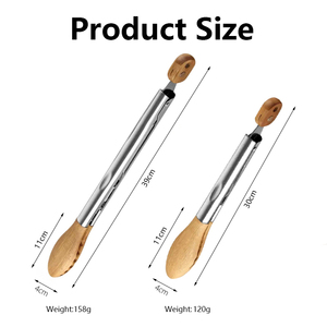 Accessoires de <span class=keywords><strong>cuisine</strong></span>, outils de cuisson, pinces de <span class=keywords><strong>cuisine</strong></span> en bois d'acacia, pinces à aliments en acier inoxydable de 9 pouces et 12 pouces, ensemble pour <span class=keywords><strong>la</strong></span> maison et <span class=keywords><strong>la</strong></span> <span class=keywords><strong>cuisine</strong></span> - Product Image 2