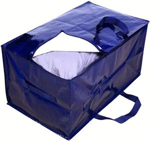 <b>Extra</b> <b>Large</b> Heavy Thick Oversize PP Woven Storage Moving Bag With Strong Handle and Zipper for Travel Laminated Logo <b>Printed</b> - Product Image 3