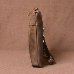 Factory Custom Genuine Leather Clutch Bag <b>Men</b> <b>Pouch</b> for iPad Handbag Leather Brown Clutch Wallet - Product Image 6
