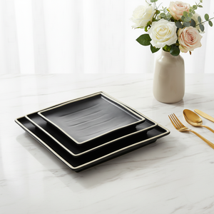 Assiettes à dîner rectangulaires noir, pour restaurant, pièces, nouveau <span class=keywords><strong>design</strong></span>, bon marché - Product Image 2