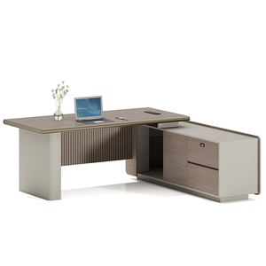 Mueble de oficina contemporáneo moderno CEO hecho de madera y hierro para edificios de oficinas - Product Image 2