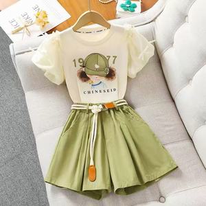 Conjunto <span class=keywords><strong>de</strong></span> Falda Plisada <span class=keywords><strong>de</strong></span> Dos Piezas con Mangas Cortas para Niñas, Estilo Casual, Verano 2026, Conjunto Infantil Dulce <span class=keywords><strong>y</strong></span> Lindo - Product Image 3