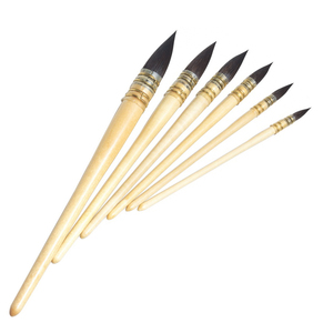 Suministro de fábrica Art Gouache puntiagudo sintético acuarela Quill Mop Brush, Pluma de pintura al óleo pelo de oveja lana cabeza redonda Acrílico - Product Image 2