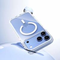 Étui de protection magnétique pour 18 Pro Max, transparent comme du cristal, double protection anti-rayures 2H, TPU PC antichoc, étanche, portefeuille magnétique