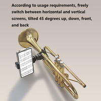 Support de téléphone d'instrument de musique en laiton réglable avec accessoires de lecture de feuille de support de téléphone portable