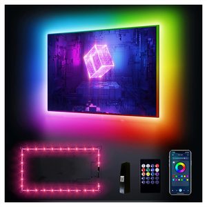 RGB Modern <b>TV</b> Backlight with White Shade APP & Remote <b>Control</b> 16 Million Colors Dimmable DIY USB Powered for Gaming Setup - Product Image 4