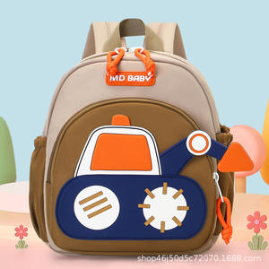 Carino alla moda escavatore zaino scuola per ragazzi auto piccola borsa da <span class=keywords><strong>asilo</strong></span> per bambini con fodera in poliestere impermeabile - Product Image 3