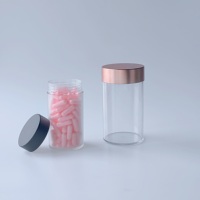 Flacon de compléments alimentaires personnalisé de 150 ml, transparent mat givré, pour comprimés et capsules