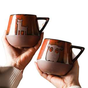 Nordic Hand Painted <b>Ceramic</b> <b>Mug</b> Cartoon Design With Handle Single Cup Gift For Coffee Tea Spring 2024 - Product Image 5
