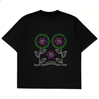 Transfert thermocollant personnalisé en gros avec motif floral en strass pour vêtements et t-shirts