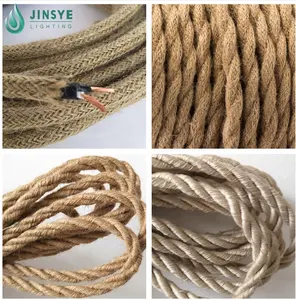 Jute Henneptouw Stof Draad Roll Elektrische Textiel Kabel Twisted Kabel