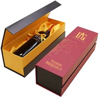 Emballages en carton rigide pliables magnétiques de luxe personnalisés pour mariage, boîtes cadeaux pour bouteilles de champagne, whisky, vin rouge