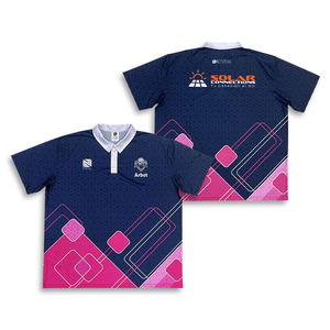 Jersey ecológico de alta calidad para hombre, botón de estilo retro para camisas, camisas de trabajo de manga corta impresas personalizadas - Product Image 1