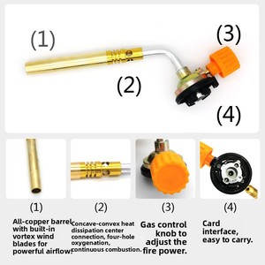 Chalumeau au butane portable de type cartouche KT-12 7001, corps en ABS, buse en cuivre, torche de soudage haute température, pistolet à gaz - Product Image 3