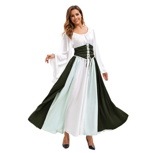 Vestido Largo de Princesa Medieval Renacentista para Mujer, Estilo Corsé con Hombros Descubiertos, Disfraz para Representaciones Escénicas, Vestido para Adultos - Product Image 3