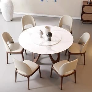 Commercio all'ingrosso di fabbrica mobili per la casa di vendita calda tavolo da pranzo italiano luce gambe in legno di lusso con marmo rotondo tavolo da pranzo - Product Image 1