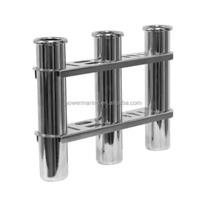 Marine Accessories Factory 3 Tubes Rod Holder 316/304 Stainless Steel Mirror Polishing Fishing Rod Holders For Boat