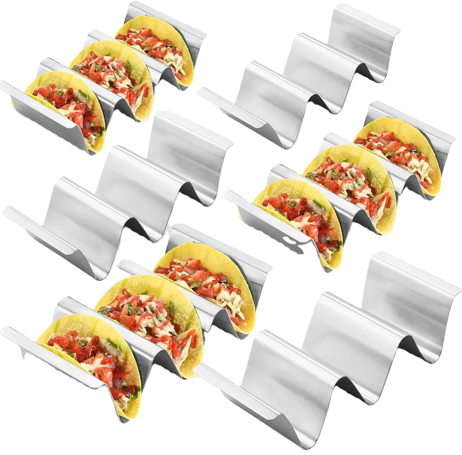 Edelstahl Taco Halter Ständer hält bis zu 3 Tacos stilvolle Taco Shell Tray Rack Gesundheits material für Back grill