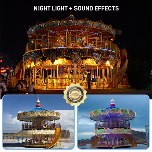 Carrusel de dos pisos para parque de atracciones con 32 asientos y sistema de iluminación LED - Product Image 2
