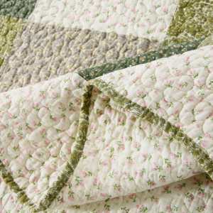 Juego de Ropa de Cama de Algodón Queen, Juego de Cubrecama con Diseño de Patchwork para Cama Queen Size con Fundas de Almohada - Product Image 3