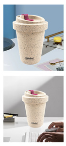 Thân Thiện Với Môi 350Ml Cốc Cà Phê Được Làm Bằng Cà Phê Mặt Đất Chất Liệu Phân Hủy Sinh Học Tái Sử Dụng 450Ml Cốc Cà Phê Với Nắp - Product Image 5