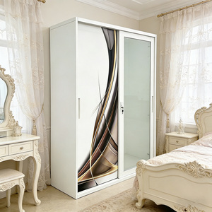 Armoire <span class=keywords><strong>coulissante</strong></span> en acier inoxydable de style simple et raffiné pour chambre à coucher, vente en gros du fabricant - Product Image 2