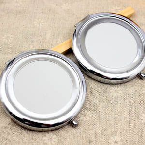 Venta al por mayor de espejo de bolsillo con logotipo personalizado <span class=keywords><strong>en</strong></span> <span class=keywords><strong>blanco</strong></span> plata color oro rosa espejo compacto Kits 7CM espejo de etiqueta privada portátil - Product Image 5