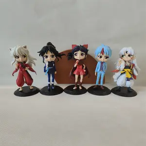 5 pcs 6 inch Japanese Cartoon Toy Doll Set Higurashi Kagome Anime Inuyasha Action Figures