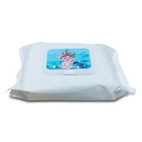 Custom Houtpulp + Viscose Biologisch Afbreekbaar Gedessineerde Nat Toiletpapier Wegwerp Flushable Nat Wc-papier Doekjes 10Pcs