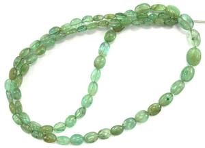 Meilleure qualité, 1 brin de pierres précieuses d'émeraude de zambie naturelle, forme ovale lisse, perles de Briolette, fabrication de Bracelet, collier, boucle d'oreille, bricolage - Product Image 3