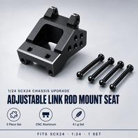 Dudukan Batang yang Dapat Disesuaikan, CNC Aluminium Alloy Hitam, Cocok untuk Mobil Model RC Crawler 1/24, Aksesoris Suku Cadang Upgrade