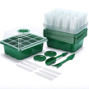 Lot de 10 plateaux de semis en plastique PP à 6/12 alvéoles avec couvercle transparent, écologiques, pour la culture intérieure et la <span class=keywords><strong>gestion</strong></span> centralisée - Product Image 5