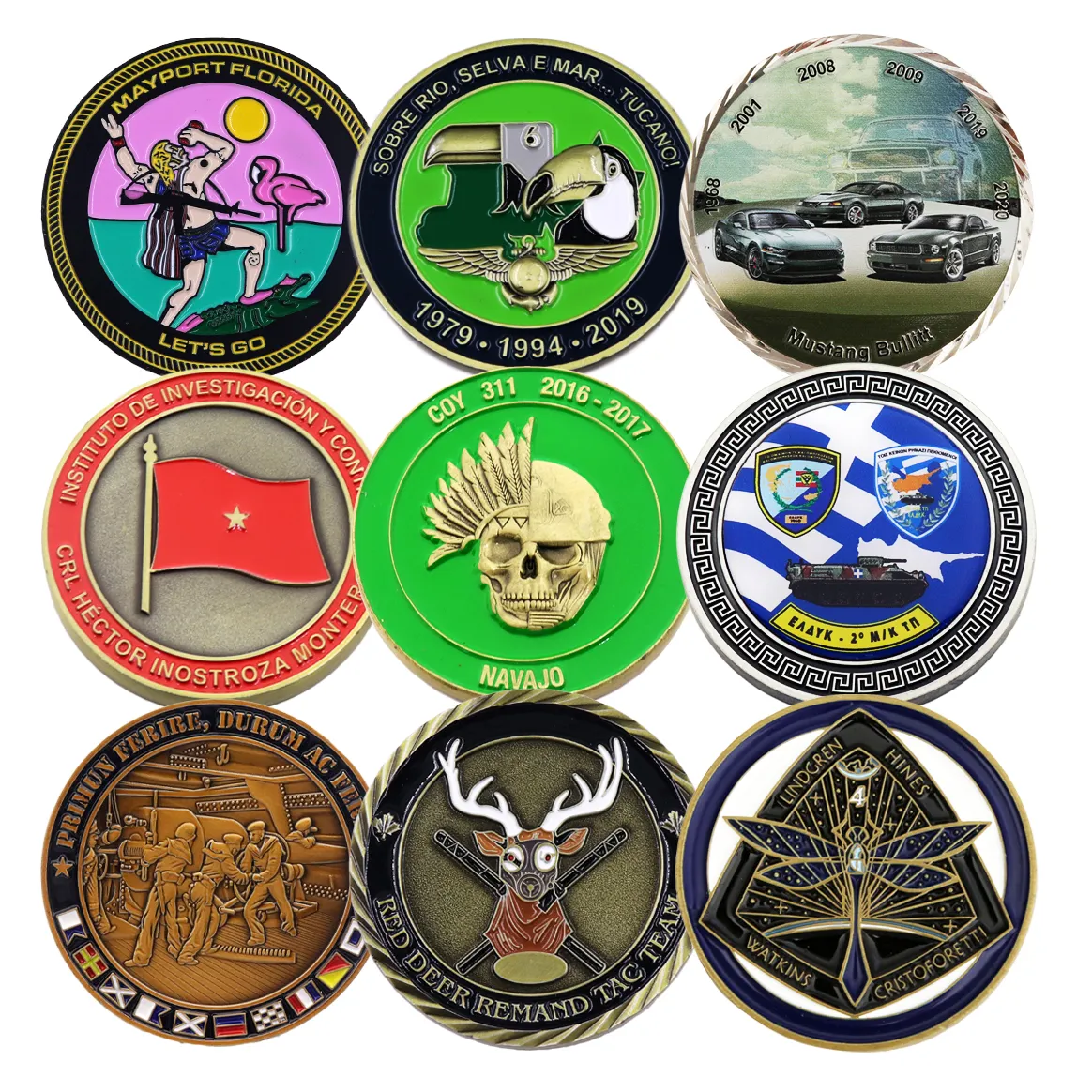 Manufacturer Metal Coin Custom No Minimum Die Casting 3D Blank Enamel Euro Coins Navy Air Force Souvenir Challenge Coin