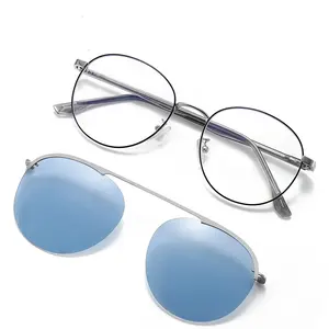 7007 pilote polarisé 2 en 1 aimant lunettes de soleil Interchangeable magnétique miroir Clip sur lunettes de soleil en gros lunettes de soleil hommes