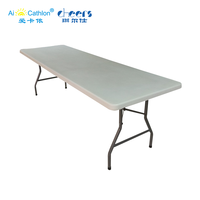 Tables en plastique HDPE 8 pieds Table de banquet pliante Table de café pliable en plastique légère pour la restauration