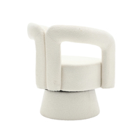 Chaises d'Appoint Pivotantes Tonneau Câlin entrepôt Américain, Fauteuils Ronds Largement Rembourrés en Tissu Moelleux pour Salon