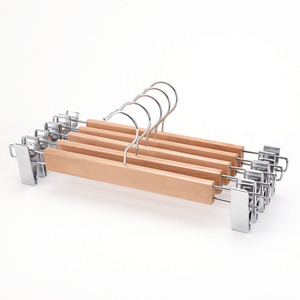 Porte-jupe avec Clip plat d'hôtel, bas prix, 1.2 <span class=keywords><strong>cm</strong></span> d'épaisseur, porte-pantalon en bois massif - Product Image 4