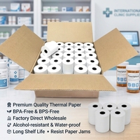 Rouleaux de papier thermique pour caisse enregistreuse, distributeur automatique de billets et terminal de point de vente, 48 g/m², sans BPA, fournis par l'usine