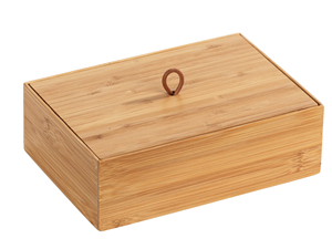 Bamboo Rectangle Storage Box with Handle for Multi-Purpose Neatening Use - Product Image 3
