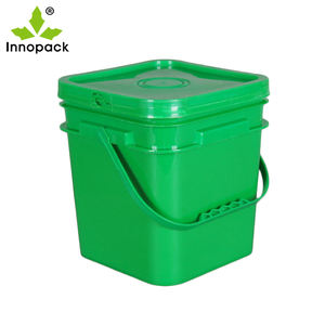 Seau carré en plastique poignée couleur personnalisée prix de gros fabriqué en Chine seau en plastique 8L avec couvercle - Product Image 5
