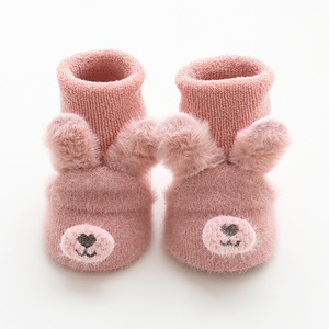 Chaussettes bébé en polaire 3D pour garçon et fille, motif lapin, pour Noël, sans risque de fragilité, en <span class=keywords><strong>laine</strong></span>, pour nouveau-né - Product Image 1
